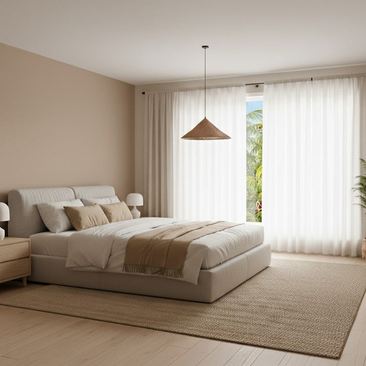 Retro kegle rattan scalloped pendel lys