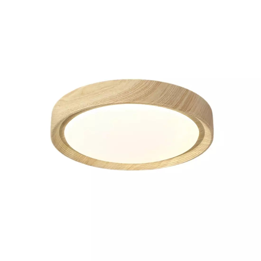 Plafoniera vintage in legno con disco rotondo