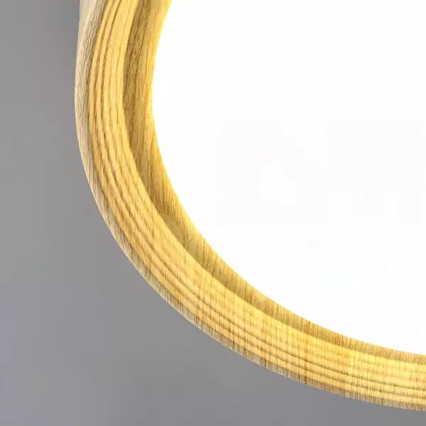 Vintage Round Disc Wooden Ceiling Light