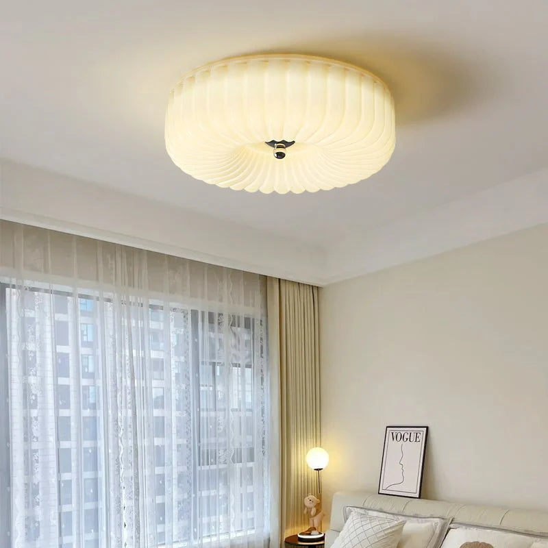 Plafonnier rond classique en verre Bauhaus