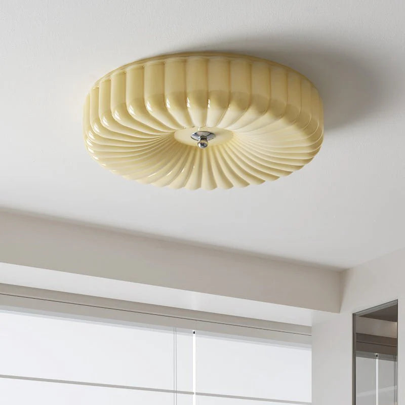 Plafonnier rond classique en verre Bauhaus