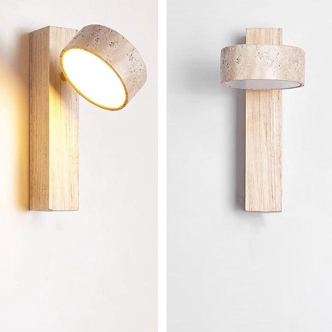 Off-White Travertine Wall Lamp