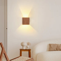 Luce a parete in legno semplice moderna cubo semplice
