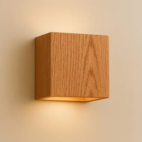 Luce a parete in legno semplice moderna cubo semplice