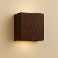 Luce a parete in legno semplice moderna cubo semplice