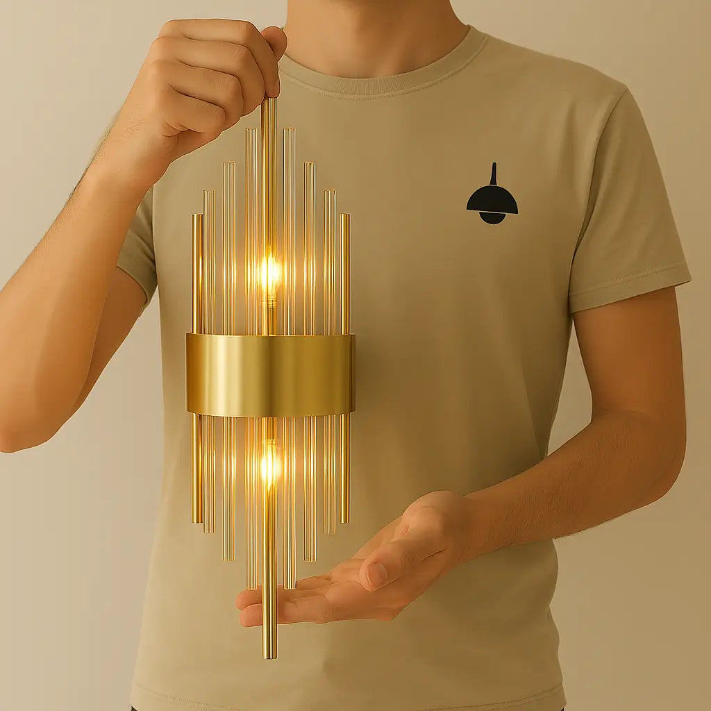 Elegante lampada da parete moderna nordica in oro
