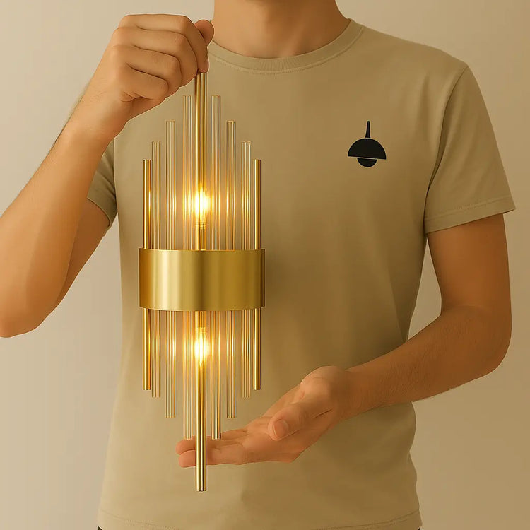 Chic nordisk moderne guld væglampe