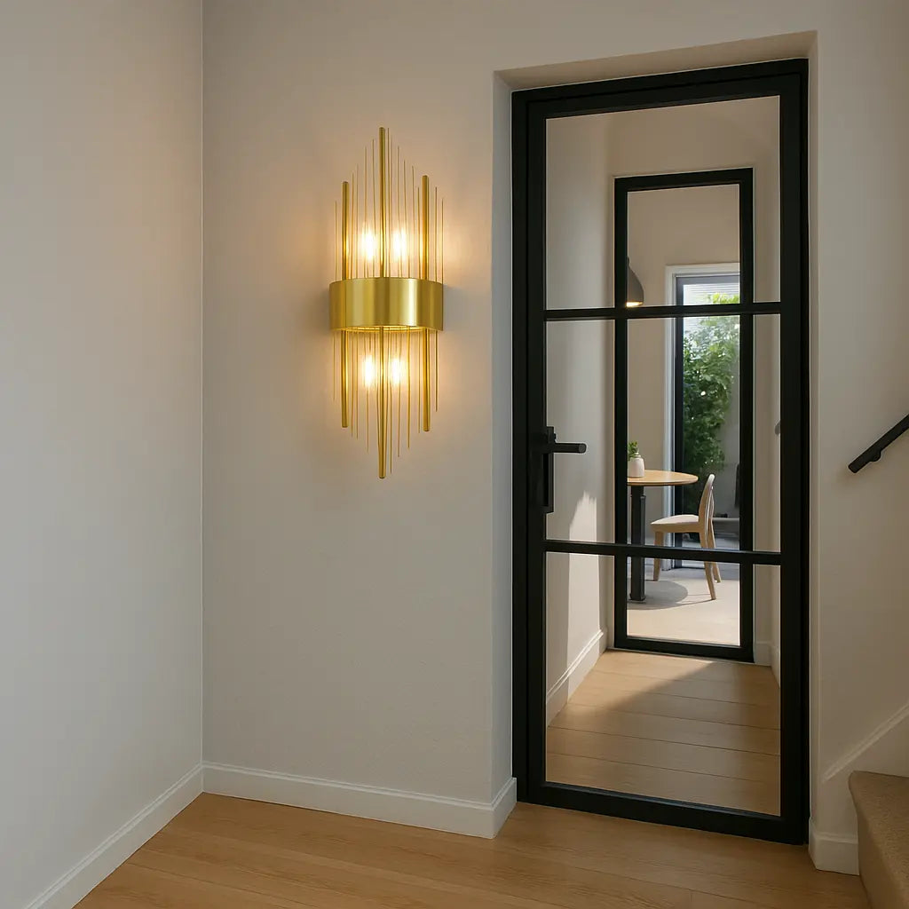 Elegante lampada da parete moderna nordica in oro