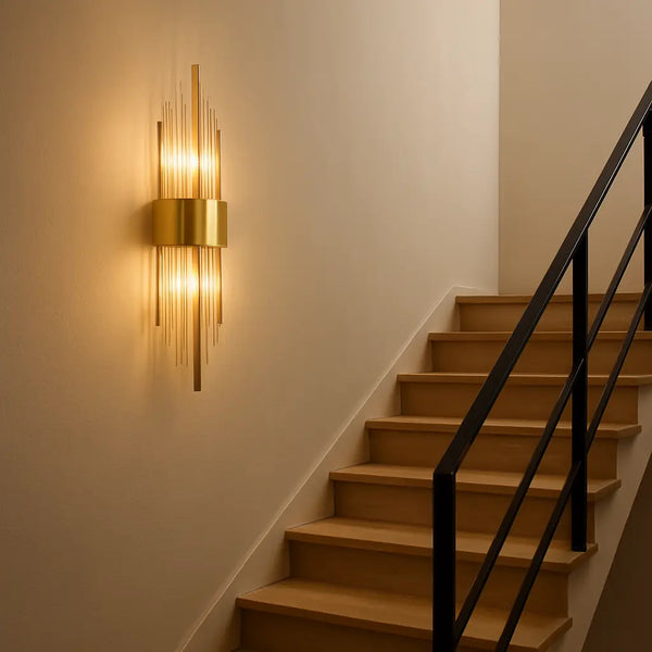 Chic nordisk moderne guld væglampe