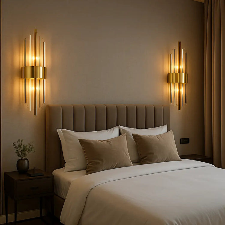 Chic nordisk moderne guld væglampe